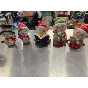 Homeco BUSY ELFS AND SNOWMEN FAMILY,  two individual complete sets, 4in decore‎